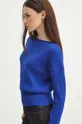 Sweter damski z fakturą kolor niebieski Damski