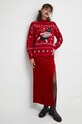 Sweter damski z motywem świątecznym kolor czerwony RW23.SWDA00 czerwony RW23