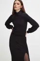 czarny Sweter damski z metaliczną nicią kolor czarny