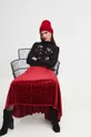 Sweter damski z aplikacją kolor czarny czarny