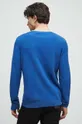 Sweter bawełniany męski z fakturą kolor niebieski 100 % Bawełna