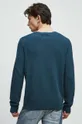 Sweter bawełniany męski z fakturą kolor zielony 100 % Bawełna