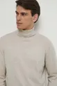 Sweter męski z golfem kolor beżowy Męski