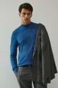 niebieski Sweter męski gładki kolor niebieski Męski