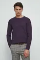 Sweter męski z fakturą kolor fioletowy fioletowy