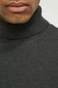 Sweter bawełniany męski z fakturą kolor szary Męski