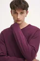 fioletowy Sweter bawełniany męski melanżowy kolor fioletowy