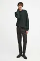 Sweter męski z fakturą kolor zielony zielony