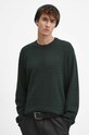 Sweter męski z fakturą kolor zielony zielony RW23.SWM092