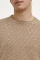 Sweter męski z fakturą kolor beżowy Męski