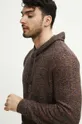 czarny Sweter bawełniany męski z fakturą kolor czarny