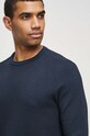 Sweter bawełniany męski z fakturą kolor niebieski niebieski RW23.SWM701