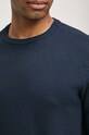 Sweter bawełniany męski z fakturą kolor niebieski RW23.SWM701 niebieski