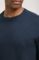 Sweter bawełniany męski z fakturą kolor niebieski Męski