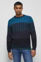 Sweter bawełniany męski z fakturą kolor multicolor multicolor