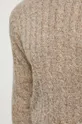 Sweter z domieszką wełny męski melanżowy kolor beżowy Męski