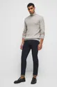 Sweter z domieszką wełny męski kolor beżowy beżowy