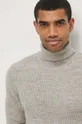 beżowy Sweter z domieszką wełny męski kolor beżowy