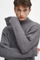 szary Sweter z domieszką wełny męski kolor szary Męski