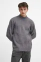 szary Sweter z domieszką wełny męski kolor szary