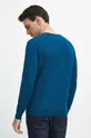 Sweter męski gładki kolor turkusowy 70 % Wiskoza, 30 % Poliamid