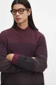 bordowy Sweter bawełniany męski melanżowy kolor bordowy