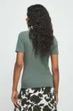 T-shirt bawełniany damski gładki z domieszką elastanu kolor zielony 93 % Bawełna, 7 % Elastan