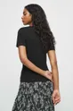 T-shirt bawełniany damski gładki z domieszką elastanu kolor czarny 93 % Bawełna, 7 % Elastan