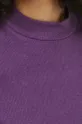 T-shirt damski prążkowany kolor fioletowy Damski