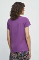 T-shirt bawełniany damski gładki z domieszką elastanu kolor fioletowy 95 % Bawełna, 5 % Elastan