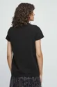 T-shirt bawełniany damski gładki z domieszką elastanu kolor czarny 95 % Bawełna, 5 % Elastan