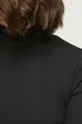 T-shirt damski z golfem prążkowany kolor czarny Damski