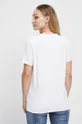 T-shirt bawełniany damski gładki kolor biały Materiał zasadniczy: 95 % Bawełna, 5 % Elastan