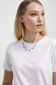T-shirt bawełniany damski gładki kolor biały biały RW23.TSD060