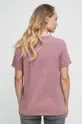 T-shirt bawełniany damski gładki kolor różowy Materiał zasadniczy: 95 % Bawełna, 5 % Elastan