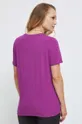T-shirt bawełniany damski gładki kolor fioletowy Materiał zasadniczy: 95 % Bawełna, 5 % Elastan