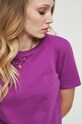 T-shirt bawełniany damski gładki kolor fioletowy RW23.TSD060 fioletowy
