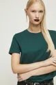 T-shirt bawełniany damski gładki kolor turkusowy turkusowy