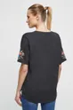 T-shirt bawełniany damski z nadrukiem kolor szary 100 % Bawełna
