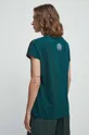 T-shirt bawełniany damski wzorzysty kolor zielony 100 % Bawełna