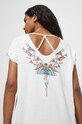 T-shirt bawełniany damski z nadrukiem kolor beżowy RW23.TSD115 beżowy