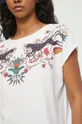 T-shirt bawełniany damski z nadrukiem kolor beżowy