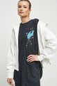 T-shirt bawełniany damski z nadrukiem kolor szary szary RW23.TSD116