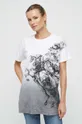 T-shirt bawełniany damski z kolekcji Zamkowe Legendy kolor biały biały