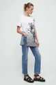 T-shirt bawełniany damski z kolekcji Zamkowe Legendy kolor biały 100 % Bawełna