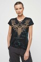 T-shirt bawełniany damski z kolekcji Zamkowe Legendy kolor czarny RW23.TSD157 czarny RW23