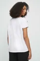 T-shirt bawełniany damski z ozdobną aplikacją kolor biały 100 % Bawełna