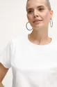 T-shirt bawełniany damski z domieszką elastanu kolor biały biały RW23.TSD250