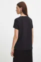 T-shirt bawełniany damski z domieszką elastanu kolor czarny 95 % Bawełna, 5 % Elastan