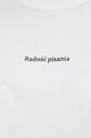 T-shirt bawełniany damski z domieszką elastanu - Kolekcja jubileuszowa. 2023 Rok Wisławy Szymborskiej x Medicine, kolor biały RW23.TSD359